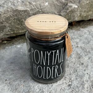 Rae Dunn PONYTAIL HOLDERS Elastic Hair Bands Jar